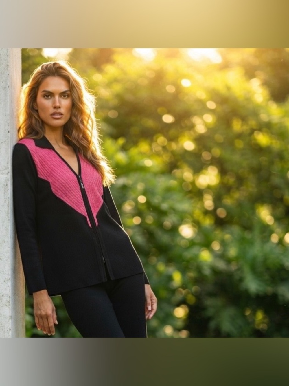Exclusively MISOOK Jacket Coat Cardigan Black Pink Salmon Braided Blazer Knit